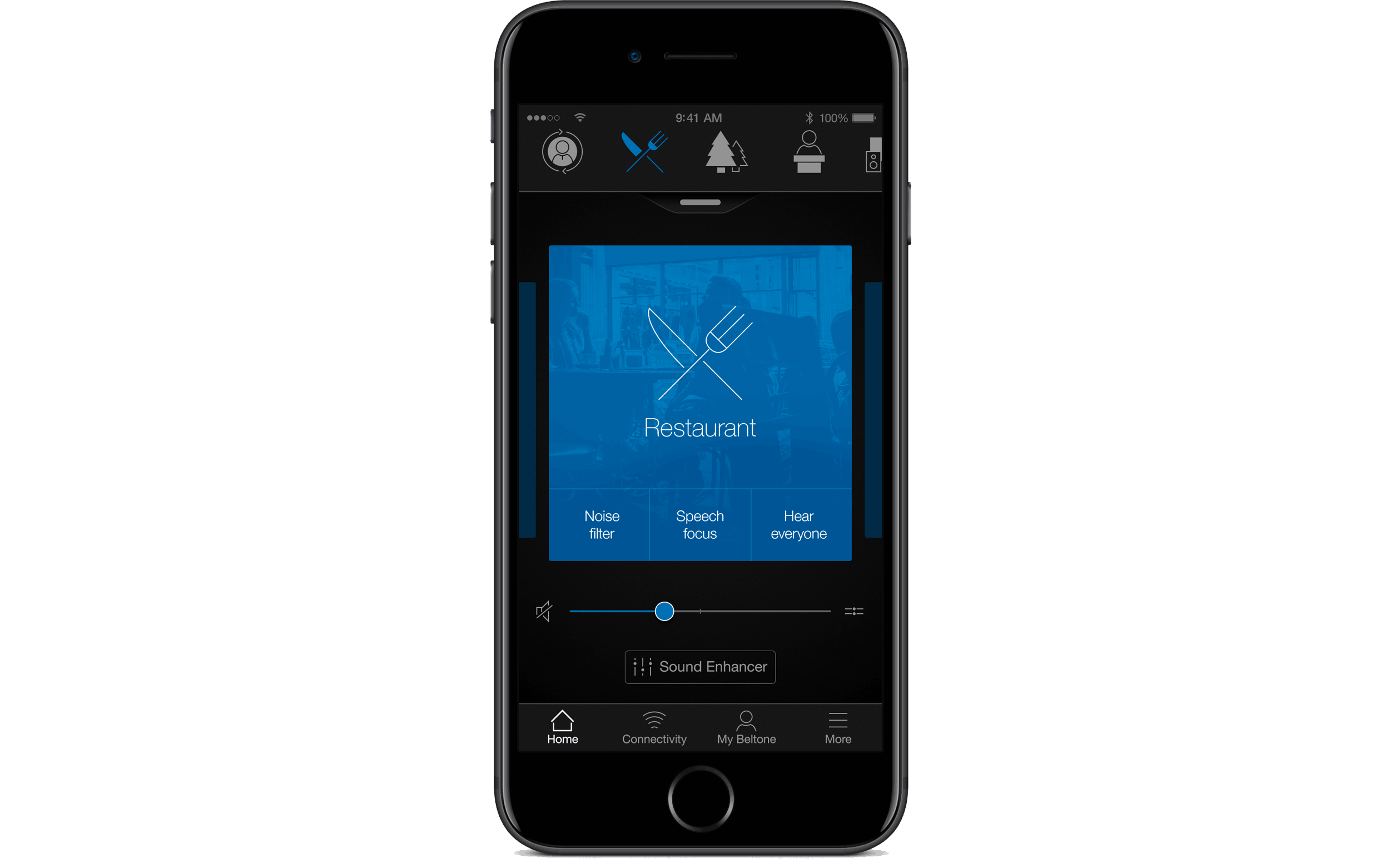 Med Beltone HearMax app kan du oprette forbindelse mellem dine Beltone Trust høreapparater og din iPhone®, Apple Watch® eller Android™ telefon.
