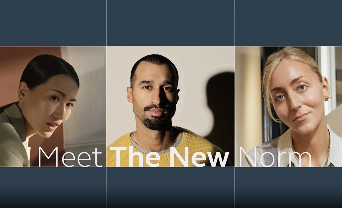 Three people with text overlay reading Meet The New Norm