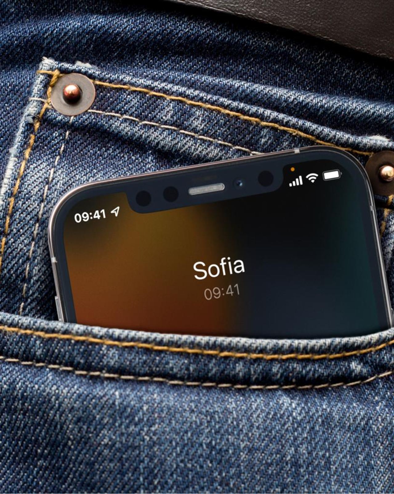 A smartphone in a pocket