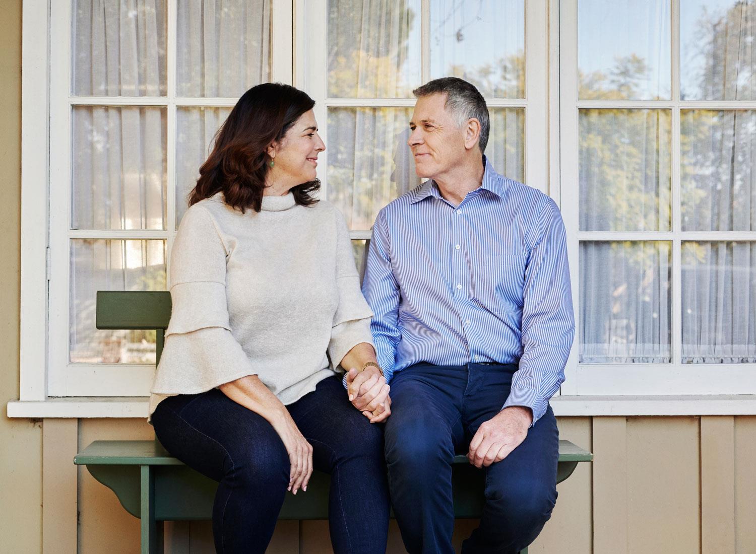 Couple sitting on the bench